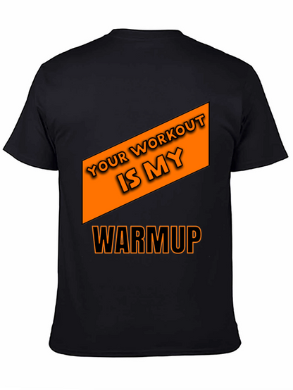 Workout Motivation Graphic Tee - Black Cotton T-Shirt