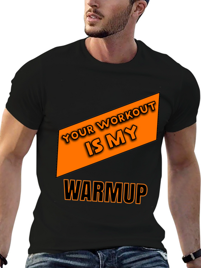 Workout Motivation Graphic Tee - Black Cotton T-Shirt