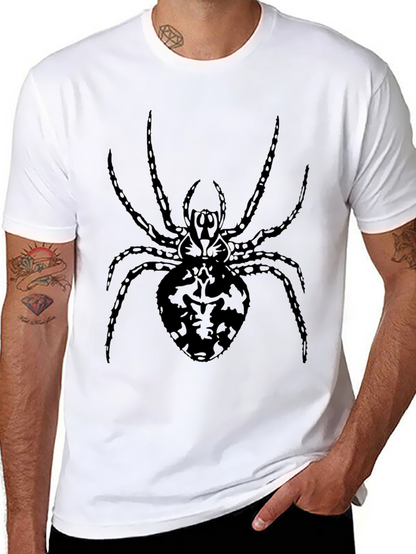 Spider Graphic Tee - Black Crew Neck T-Shirt