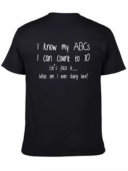 Funny Sarcastic ABCs T-Shirt - Mens Black Tee