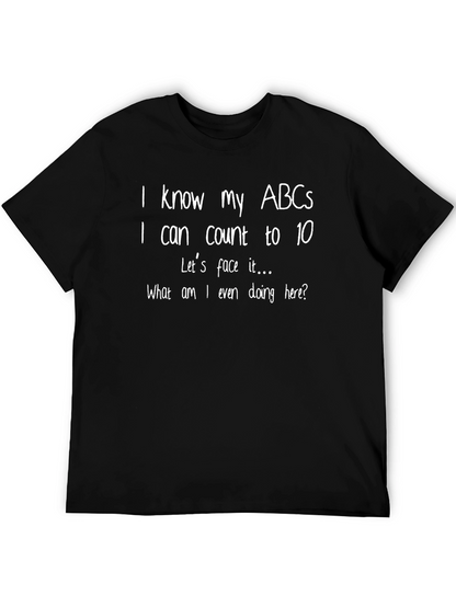 Funny Sarcastic ABCs T-Shirt - Mens Black Tee