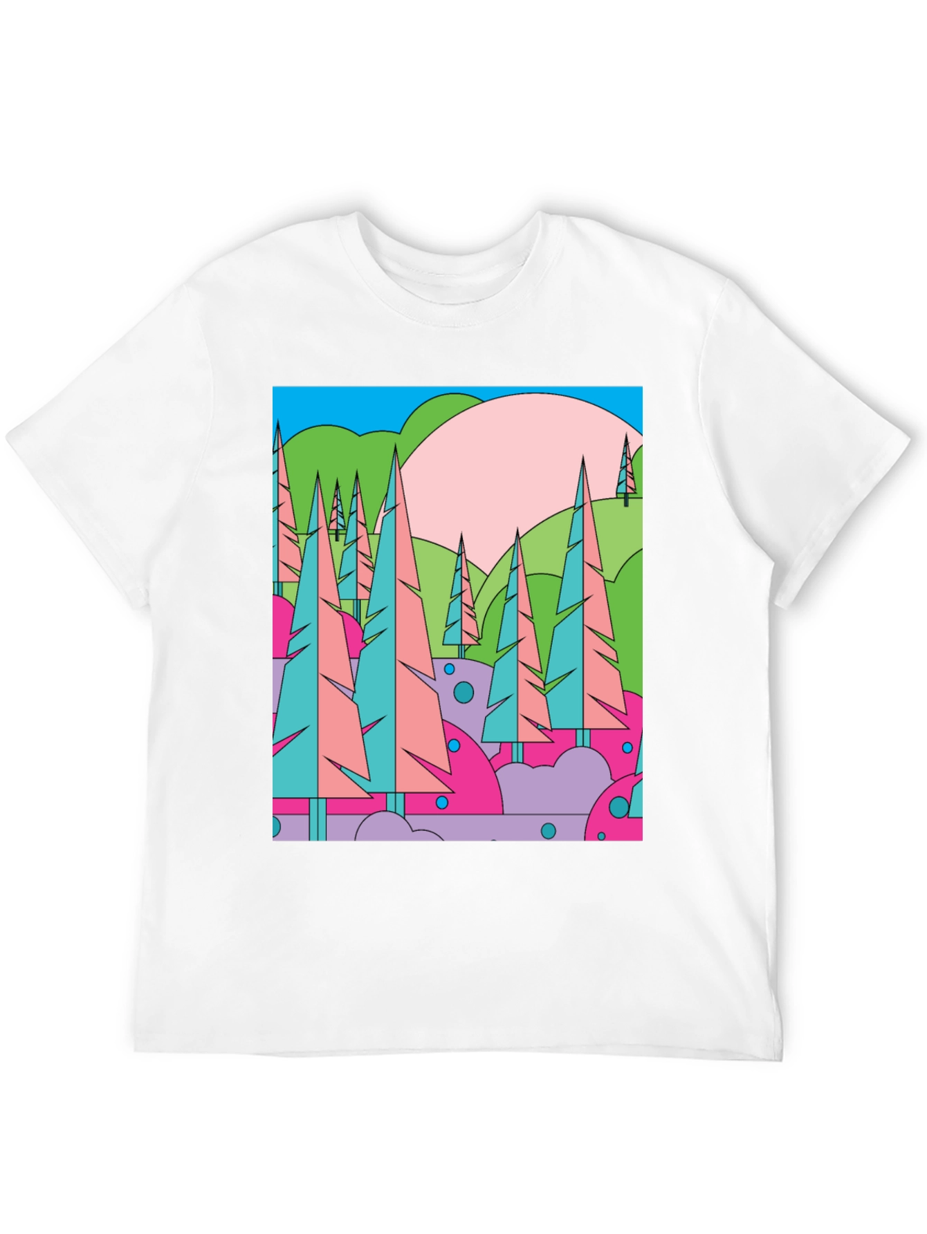 Abstract Forest Graphic T-Shirt - Retro Style Tee