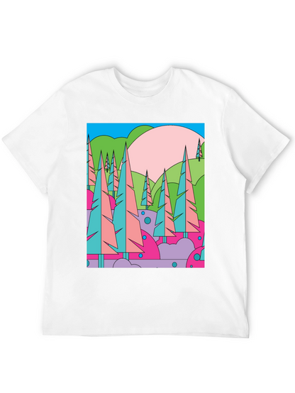 Abstract Forest Graphic T-Shirt - Retro Style Tee