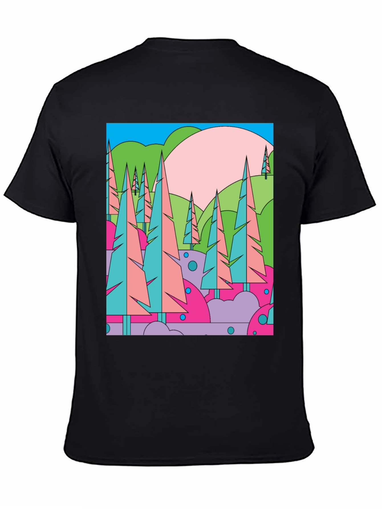 Abstract Forest Graphic T-Shirt - Retro Style Tee