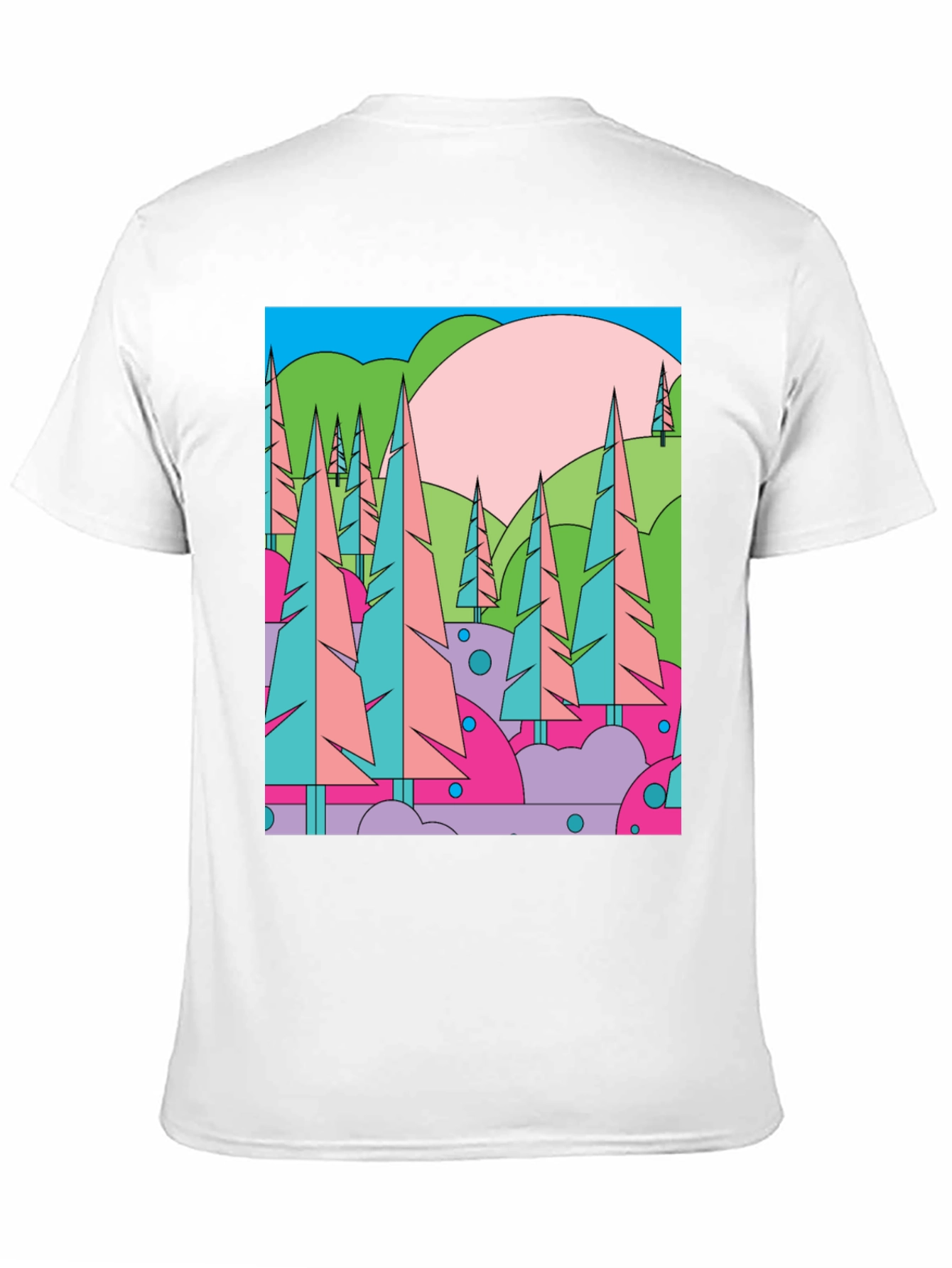 Abstract Forest Graphic T-Shirt - Retro Style Tee