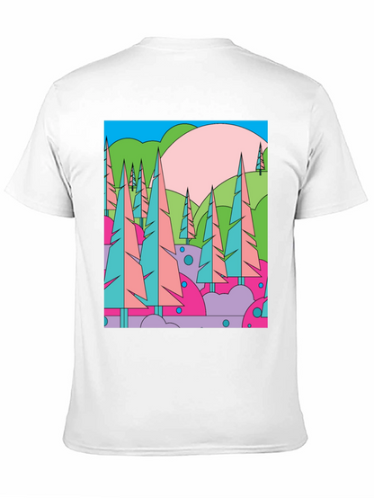 Abstract Forest Graphic T-Shirt - Retro Style Tee