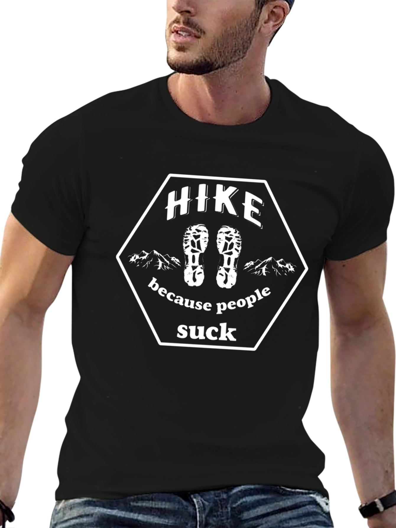 Hike Because People Suck Graphic T-Shirt