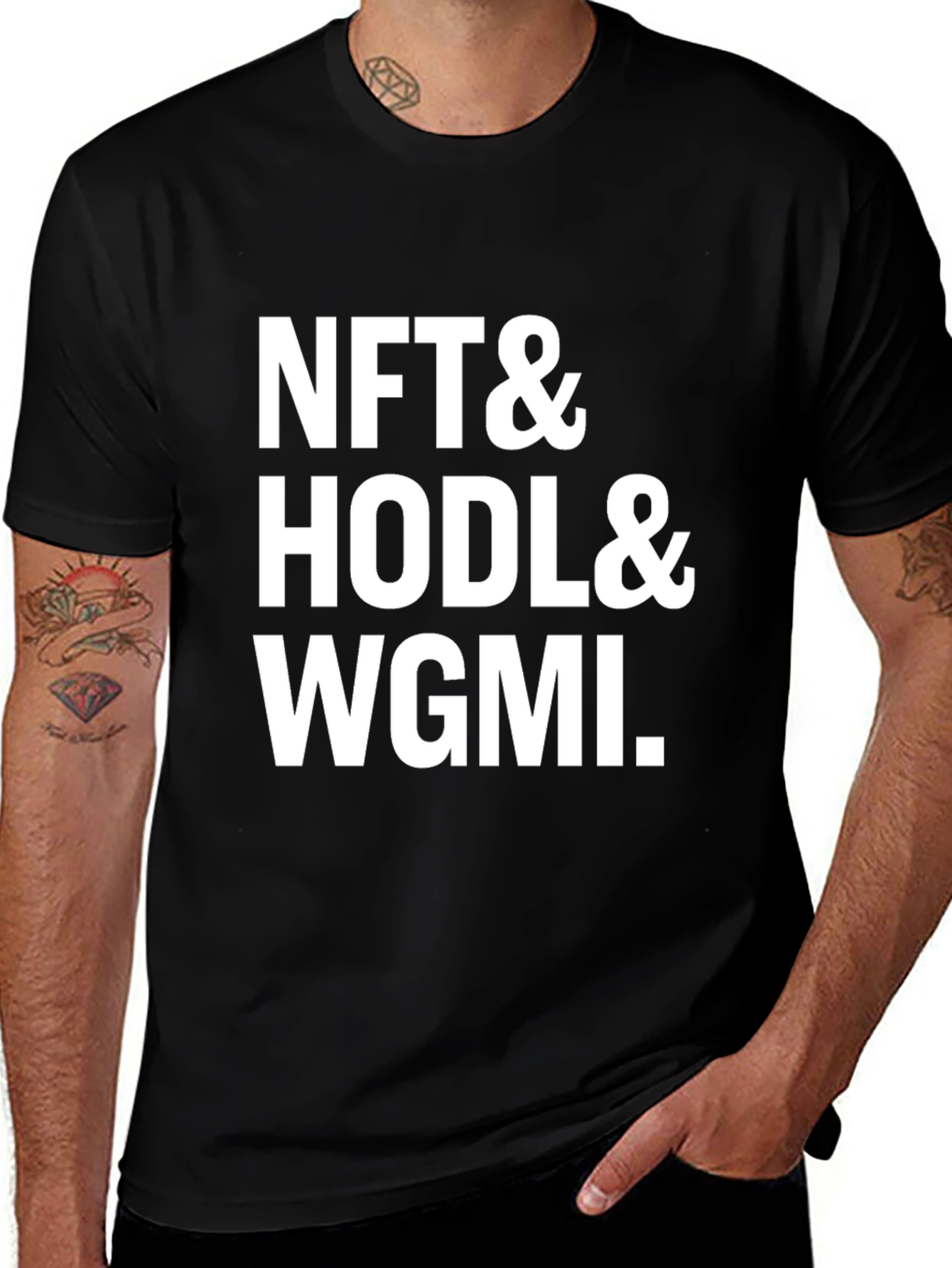 NFT HODL WGMI Black Graphic Tee