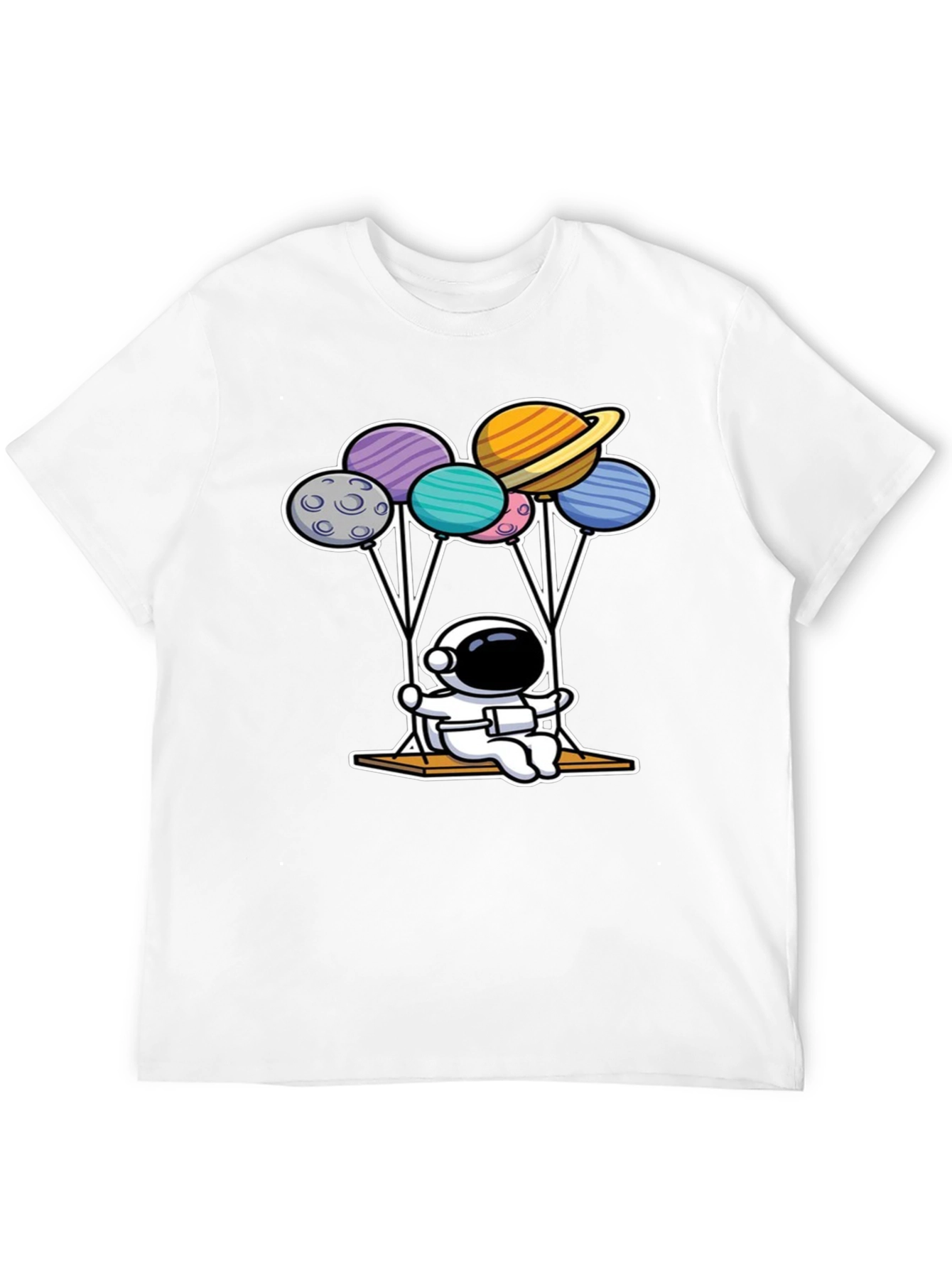 Astronaut Planet Balloon Graphic T-Shirt