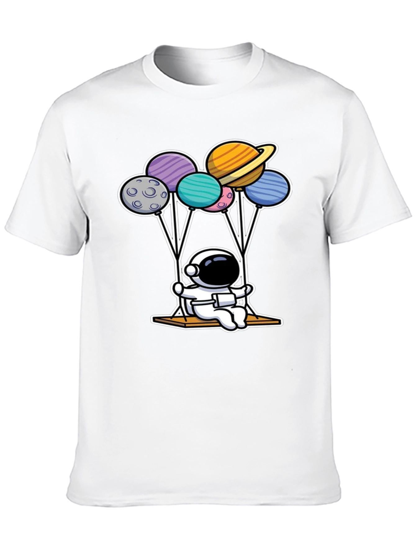 Astronaut Planet Balloon Graphic T-Shirt