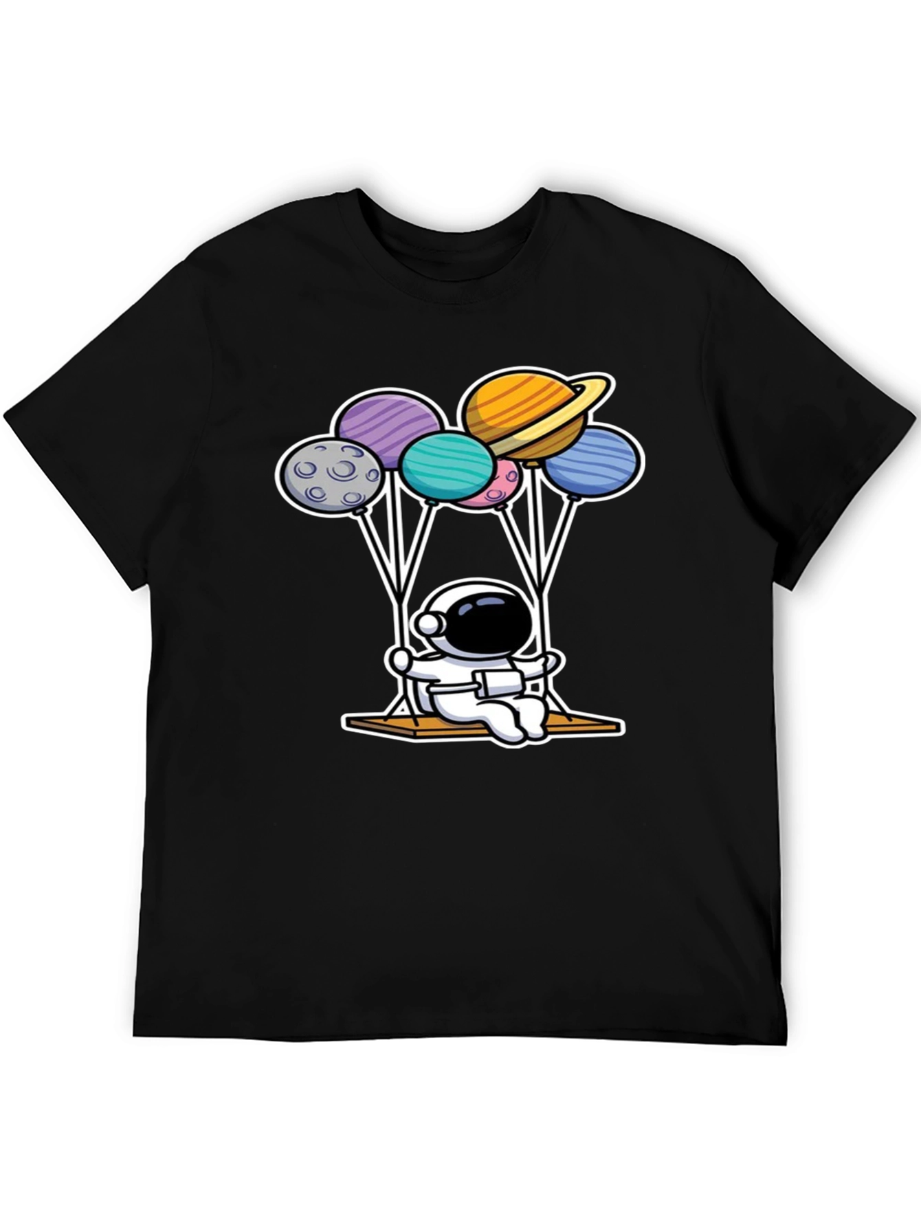 Astronaut Planet Balloon Graphic T-Shirt
