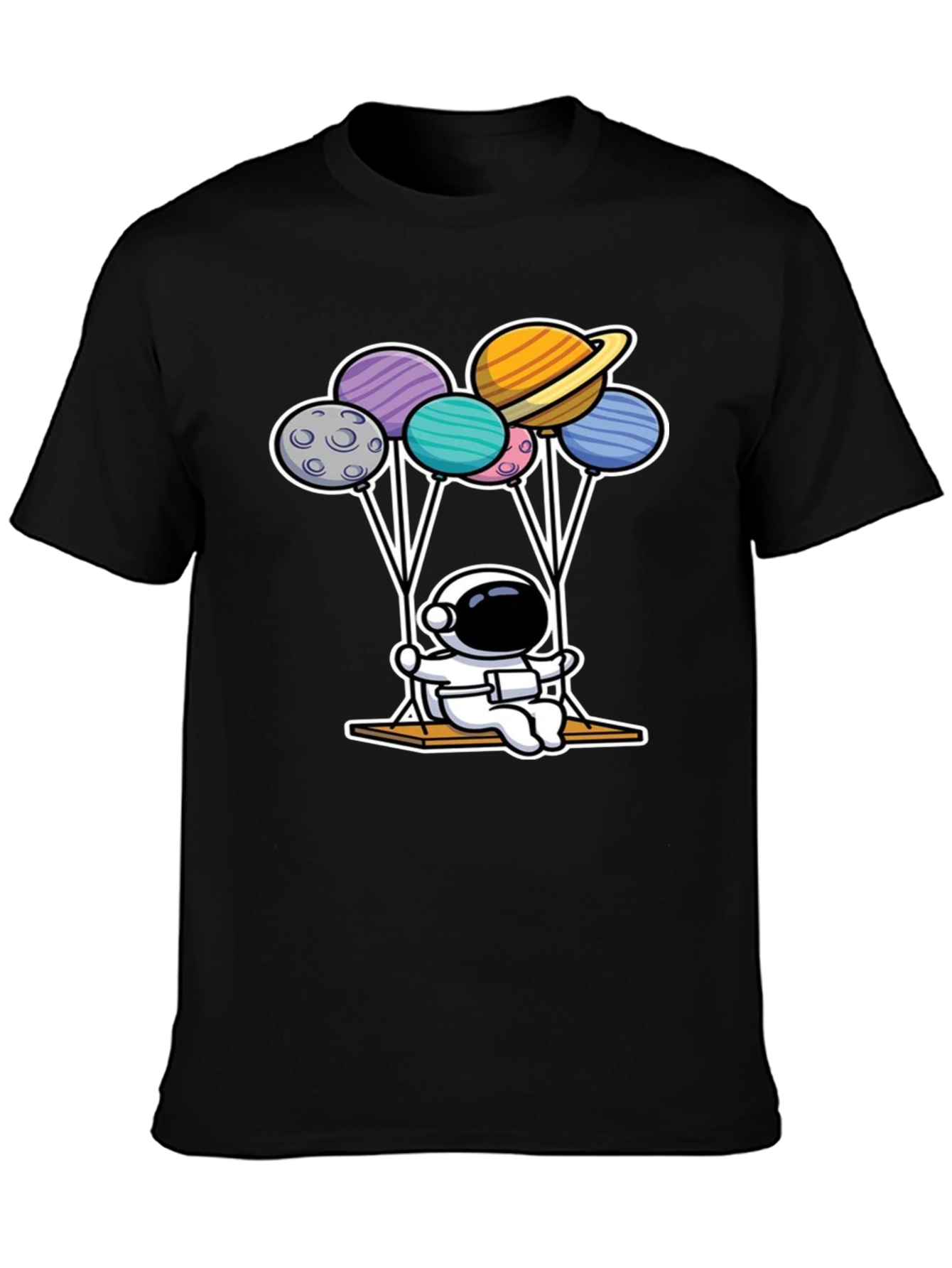 Astronaut Planet Balloon Graphic T-Shirt