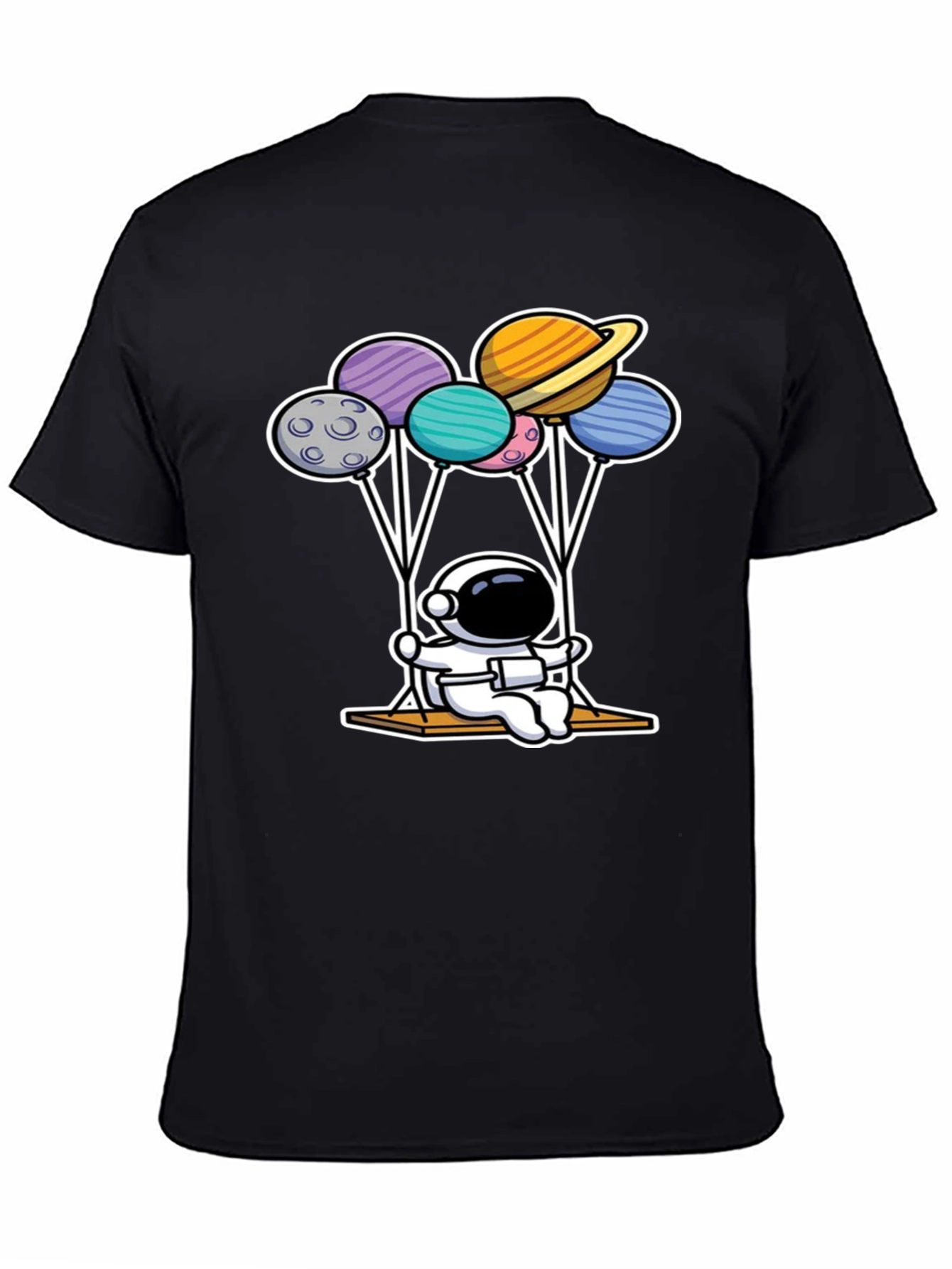 Astronaut Planet Balloon Graphic T-Shirt
