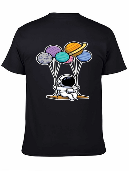 Astronaut Planet Balloon Graphic T-Shirt