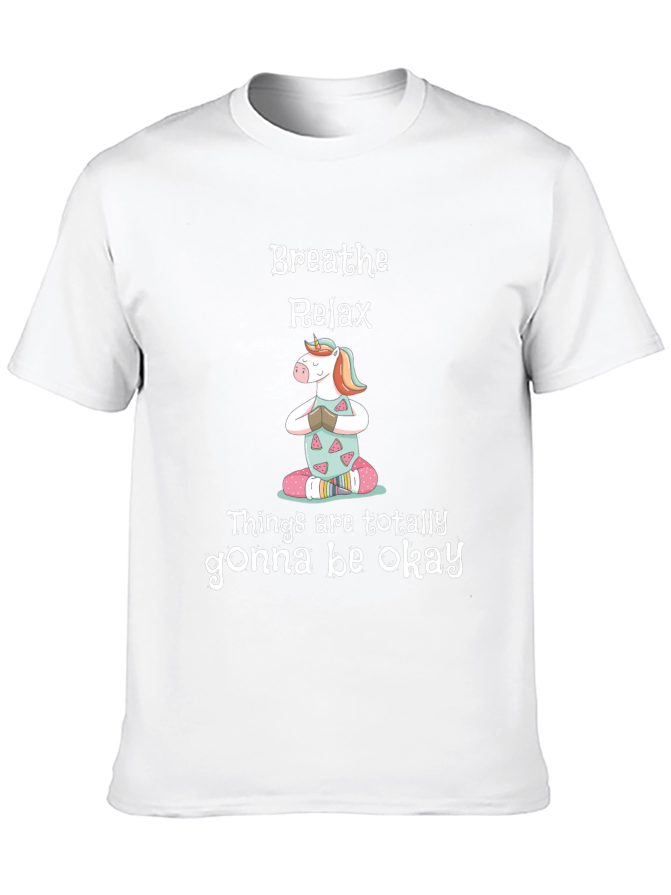 Breathe Relax Unicorn Graphic T-Shirt