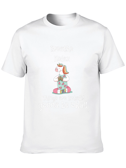 Breathe Relax Unicorn Graphic T-Shirt