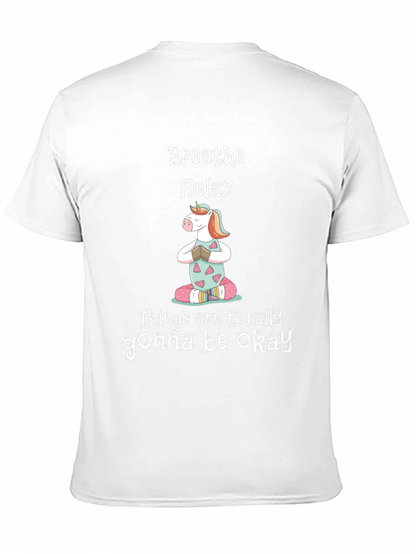 Breathe Relax Unicorn Graphic T-Shirt