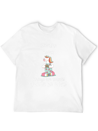 Breathe Relax Unicorn Graphic T-Shirt