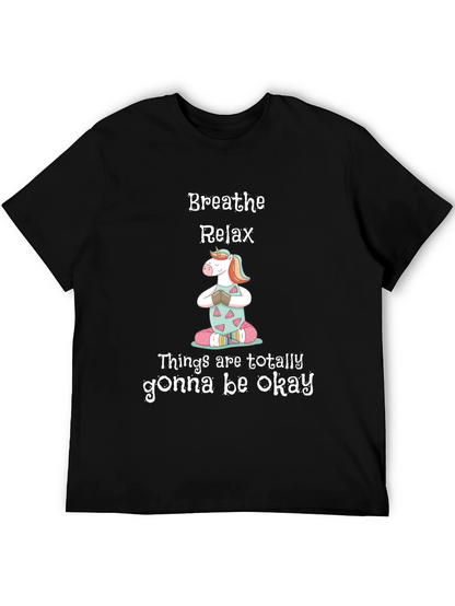 Breathe Relax Unicorn Graphic T-Shirt