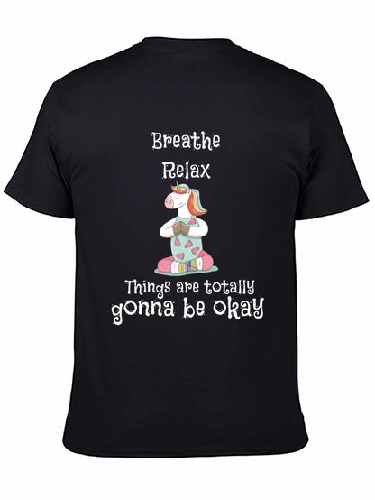 Breathe Relax Unicorn Graphic T-Shirt