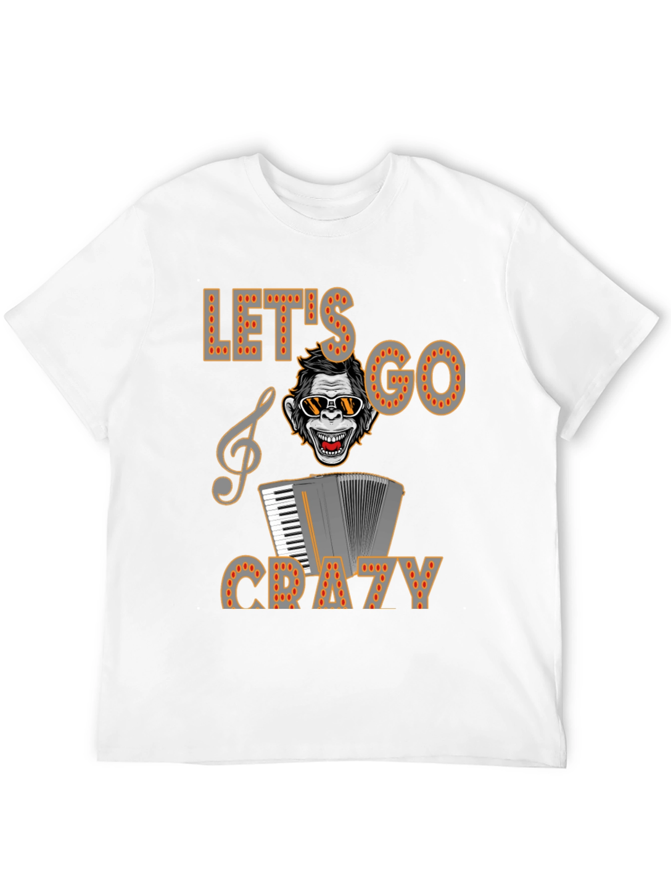 Lets Go Crazy Monkey Accordion T-Shirt