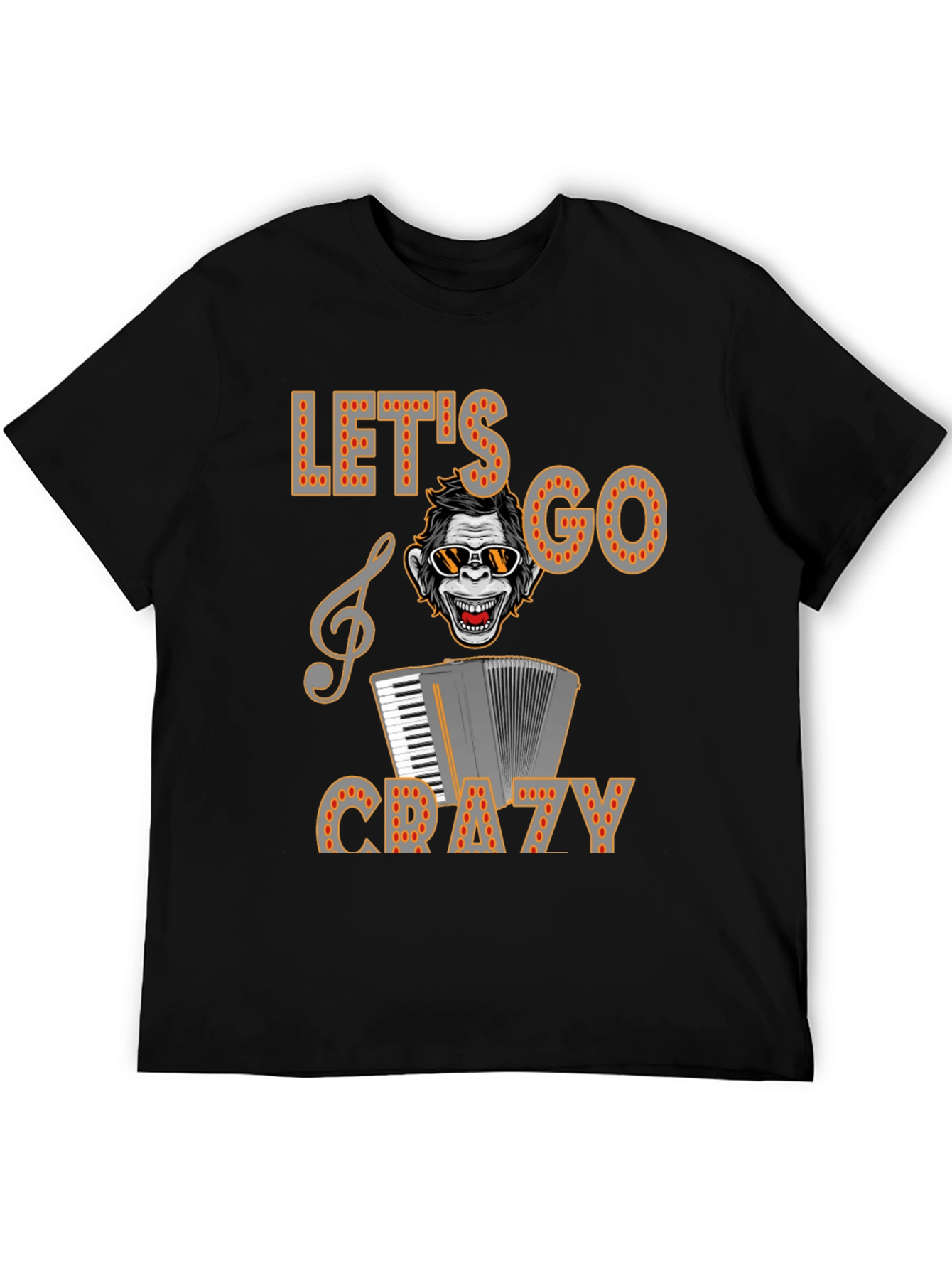 Lets Go Crazy Monkey Accordion T-Shirt