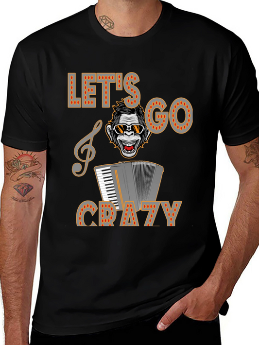 Lets Go Crazy Monkey Accordion T-Shirt