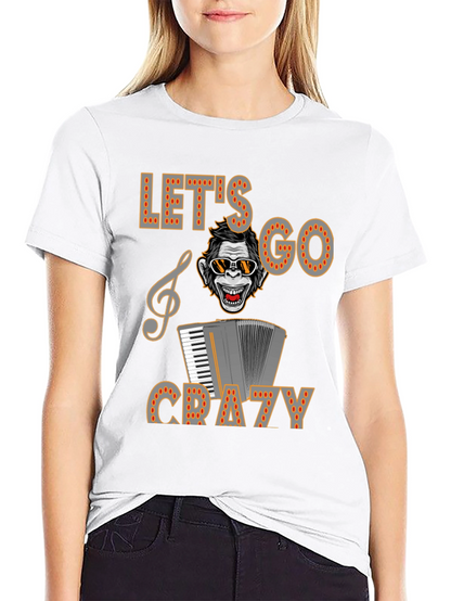 Lets Go Crazy Monkey Accordion T-Shirt
