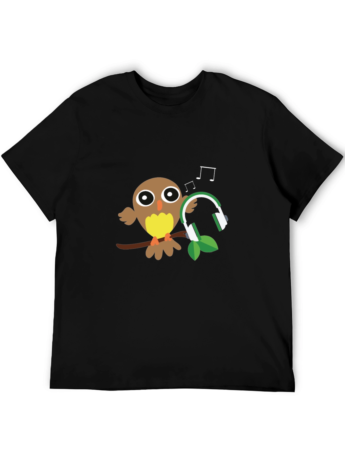 Owl with Headphones Graphic T-Shirt