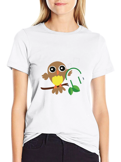 Owl with Headphones Graphic T-Shirt