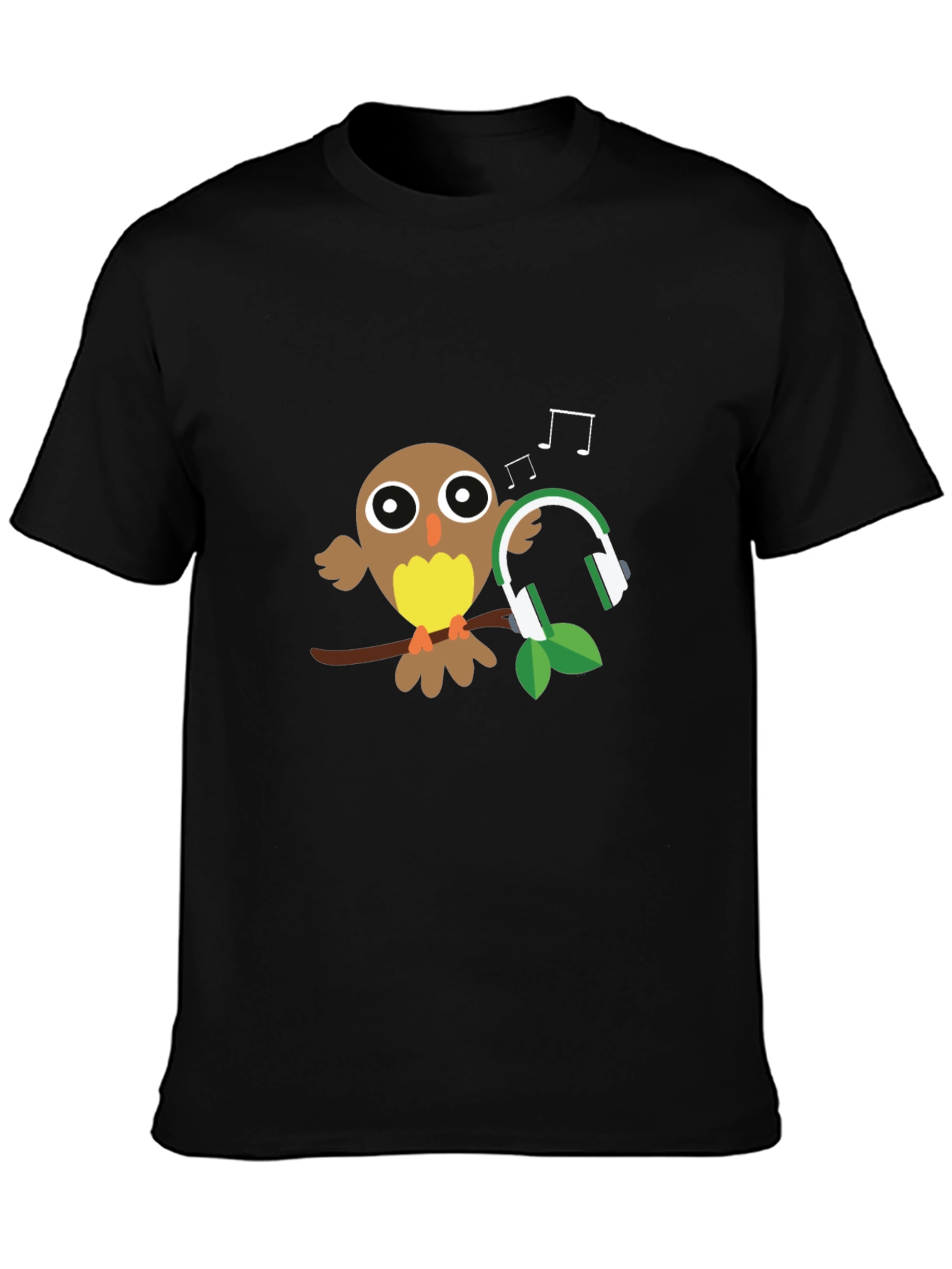 Owl with Headphones Graphic T-Shirt