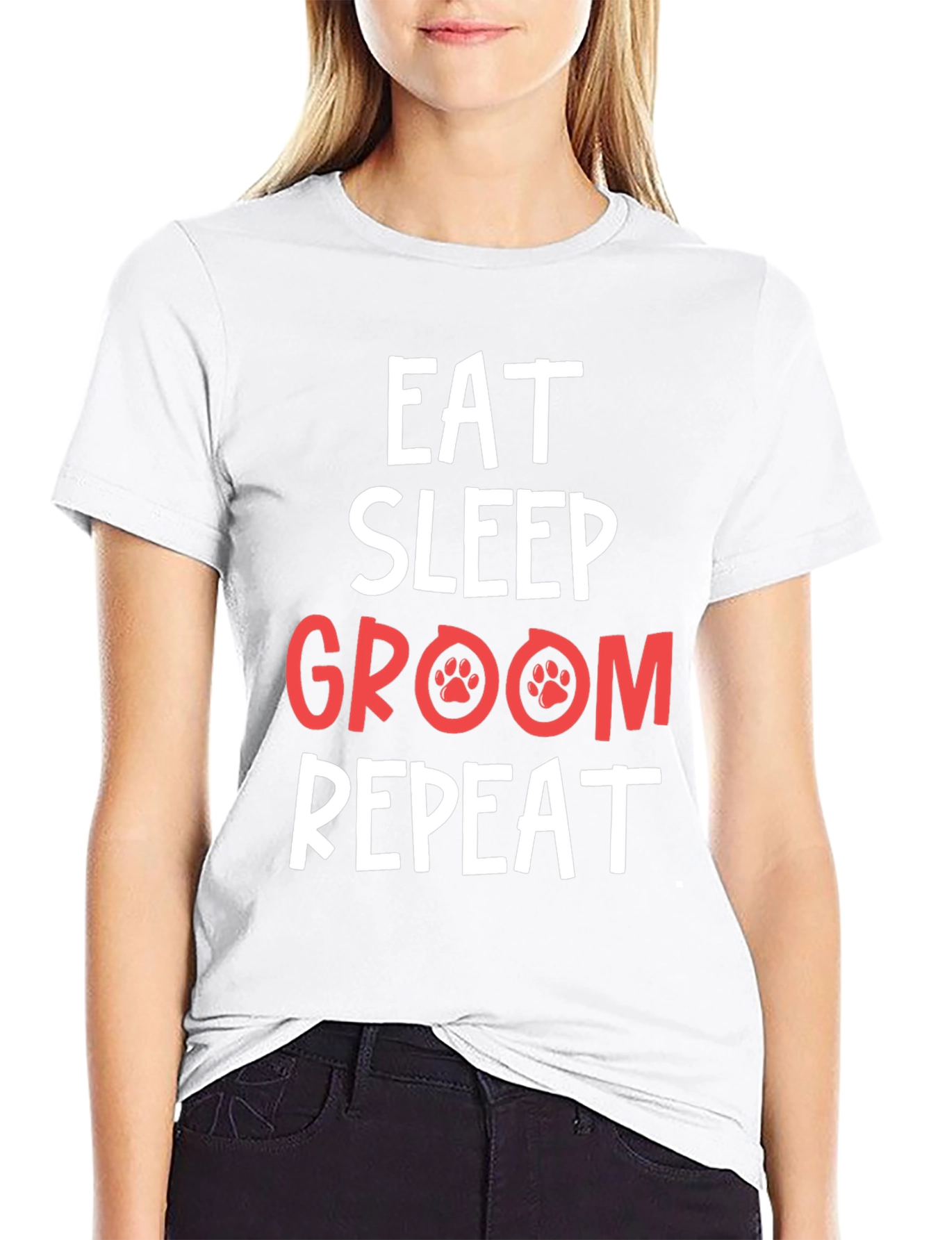 Eat Sleep Groom Repeat Pet Lover T-Shirt