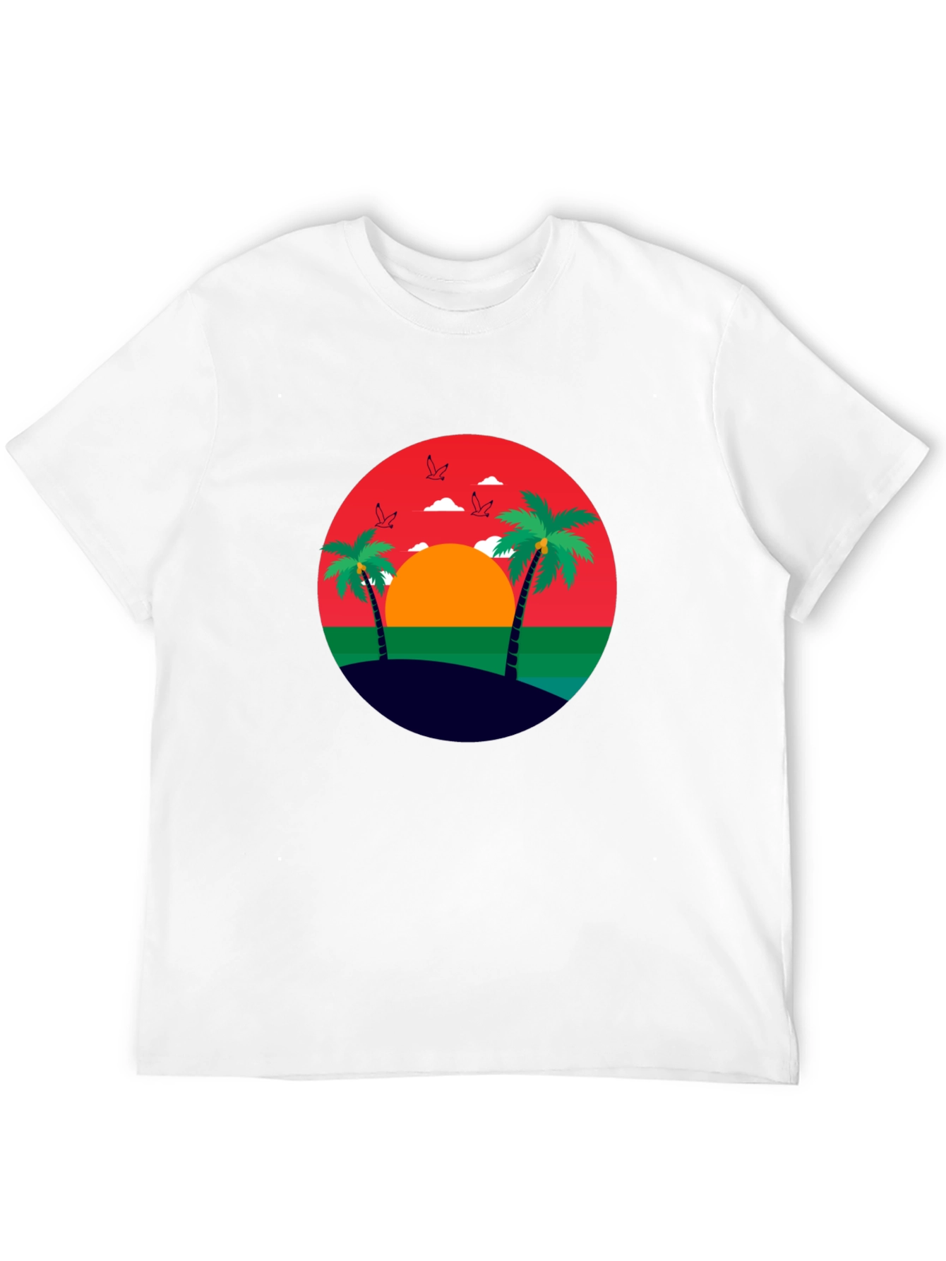 Tropical Sunset Palm Tree Graphic Tee