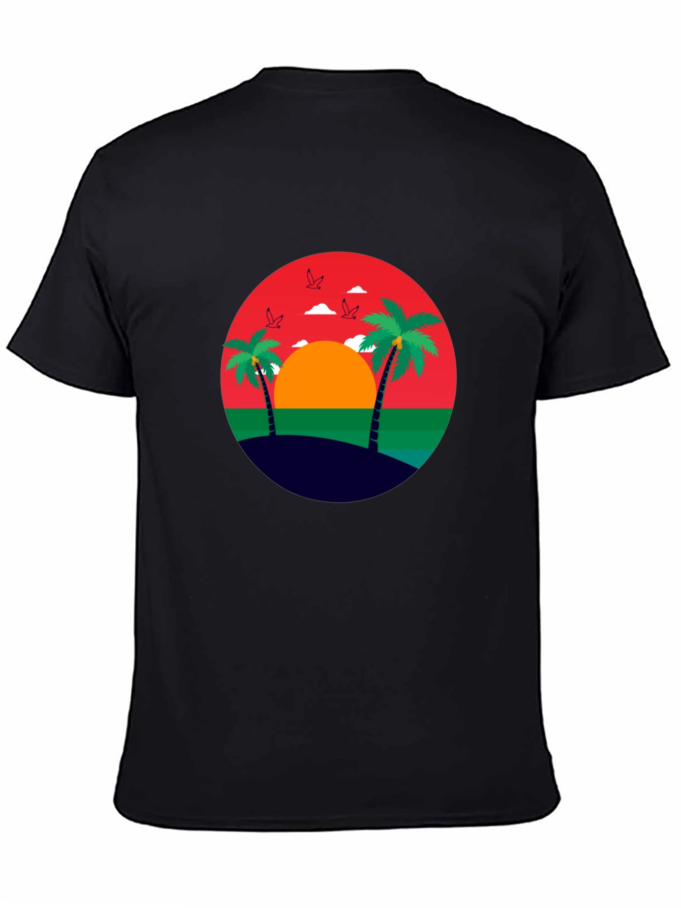 Tropical Sunset Palm Tree Graphic Tee