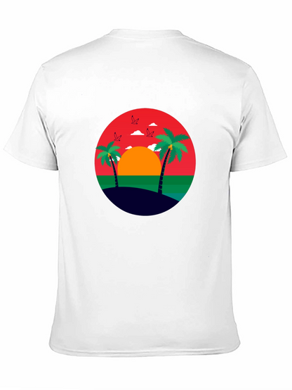 Tropical Sunset Palm Tree Graphic Tee
