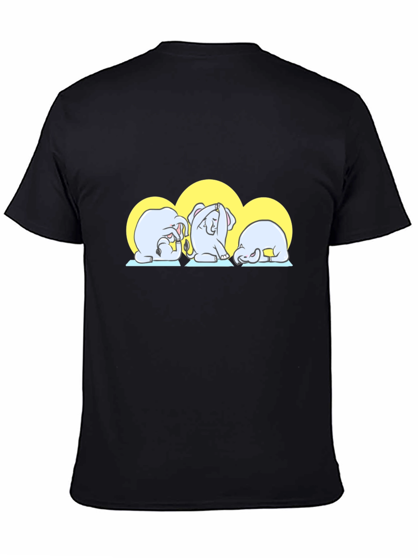 Yoga Elephants Graphic Tee - Cute Black T-Shirt