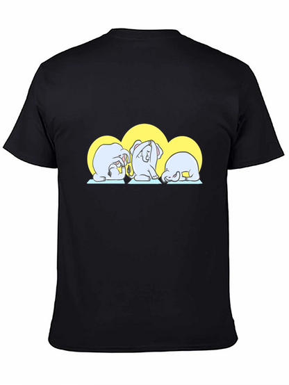 Yoga Elephants Graphic Tee - Cute Black T-Shirt