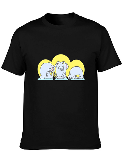 Yoga Elephants Graphic Tee - Cute Black T-Shirt