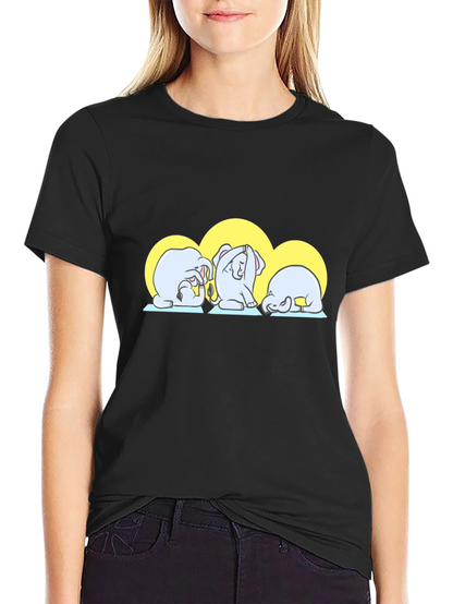 Yoga Elephants Graphic Tee - Cute Black T-Shirt