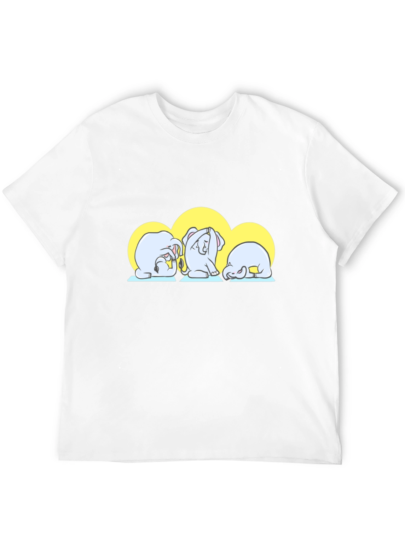 Yoga Elephants Graphic Tee - Cute Black T-Shirt