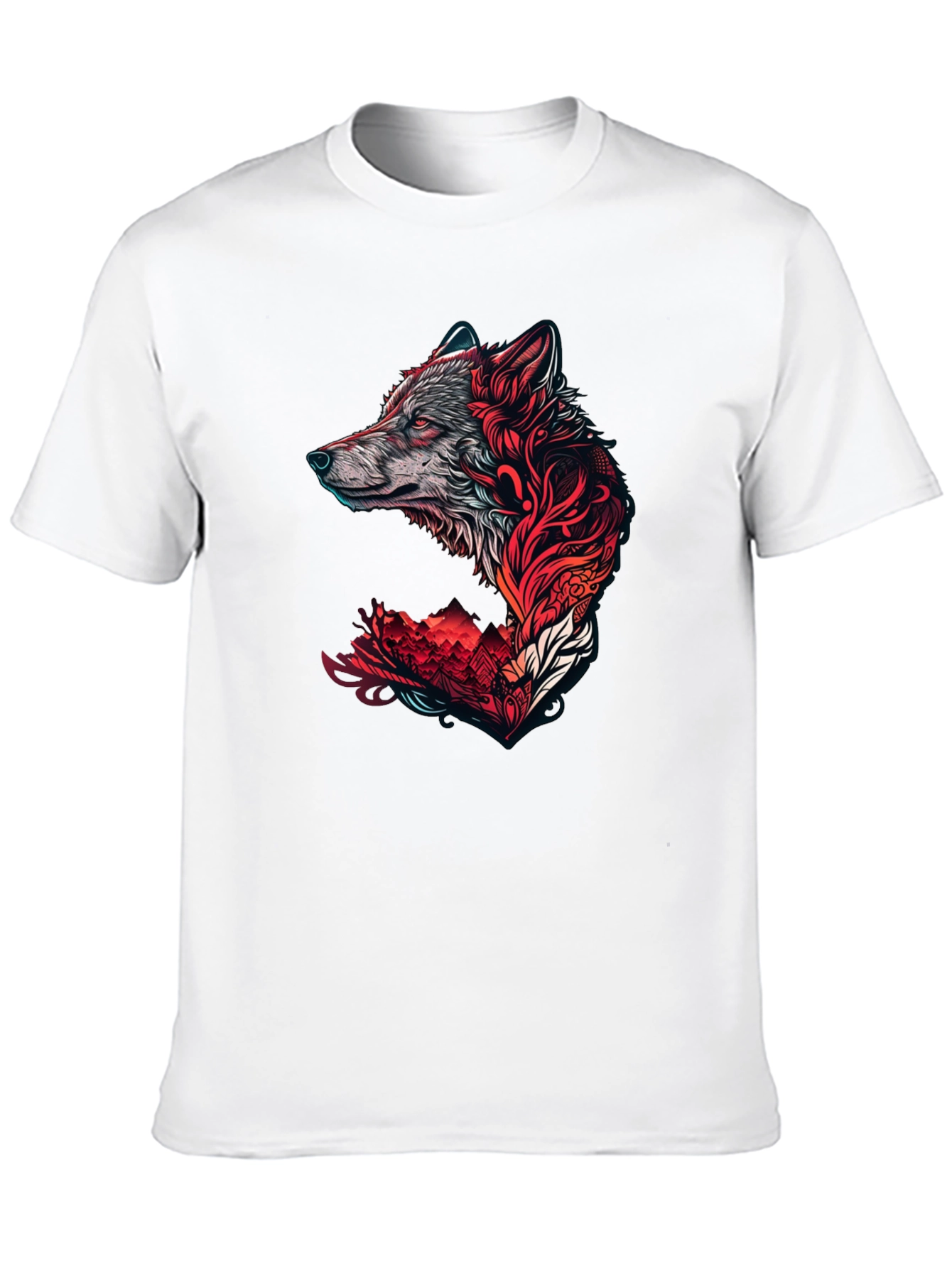 Wolf Graphic Print T-Shirt - Stylish Black Tee