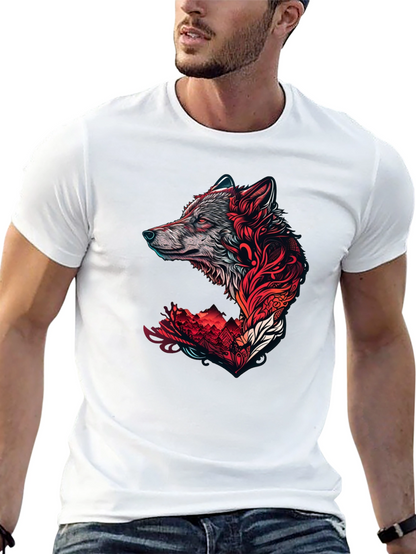 Wolf Graphic Print T-Shirt - Stylish Black Tee
