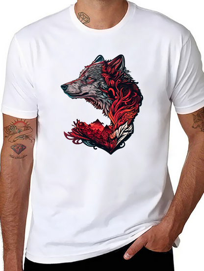 Wolf Graphic Print T-Shirt - Stylish Black Tee