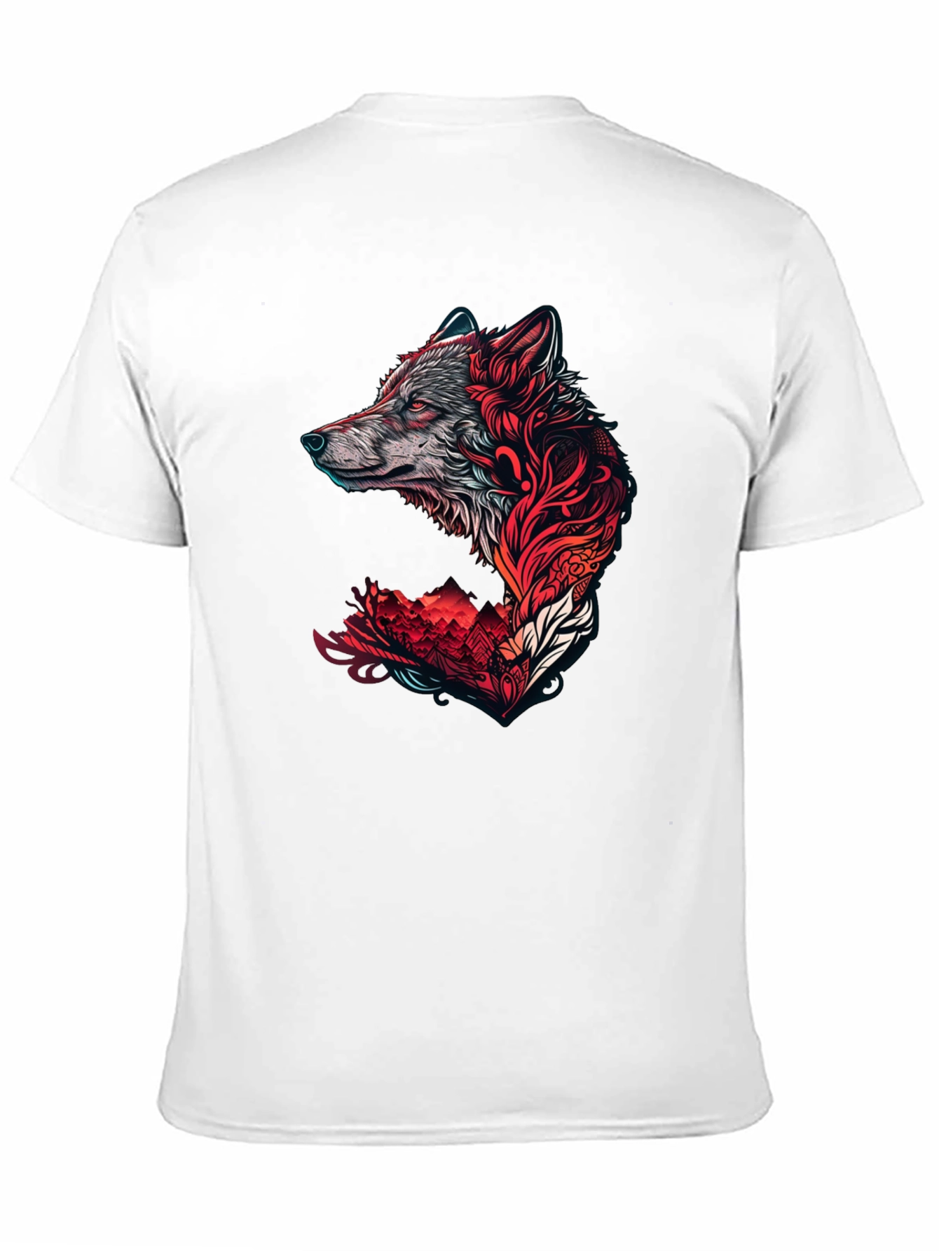 Wolf Graphic Print T-Shirt - Stylish Black Tee
