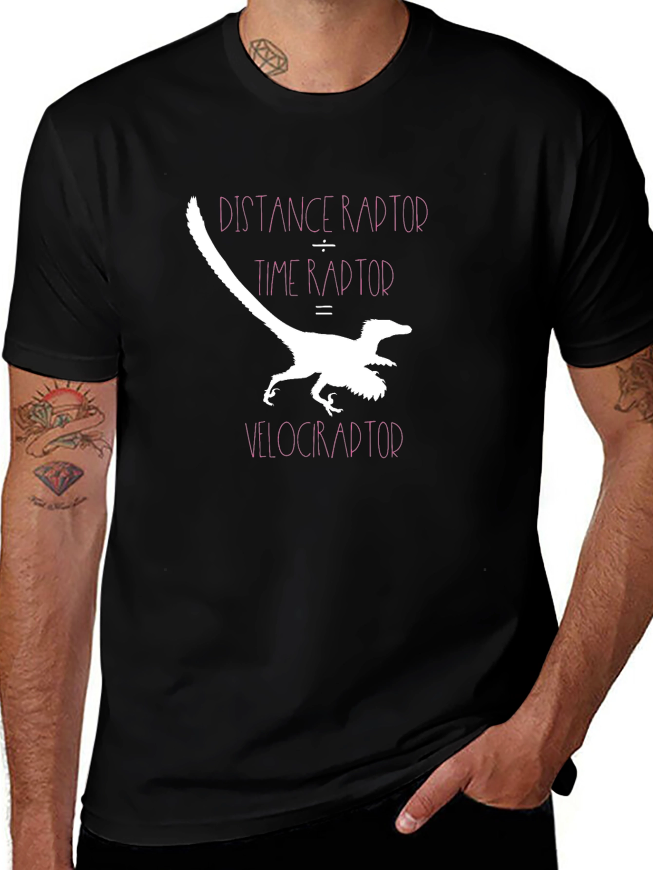 Velociraptor Science Humor Black Graphic Tee