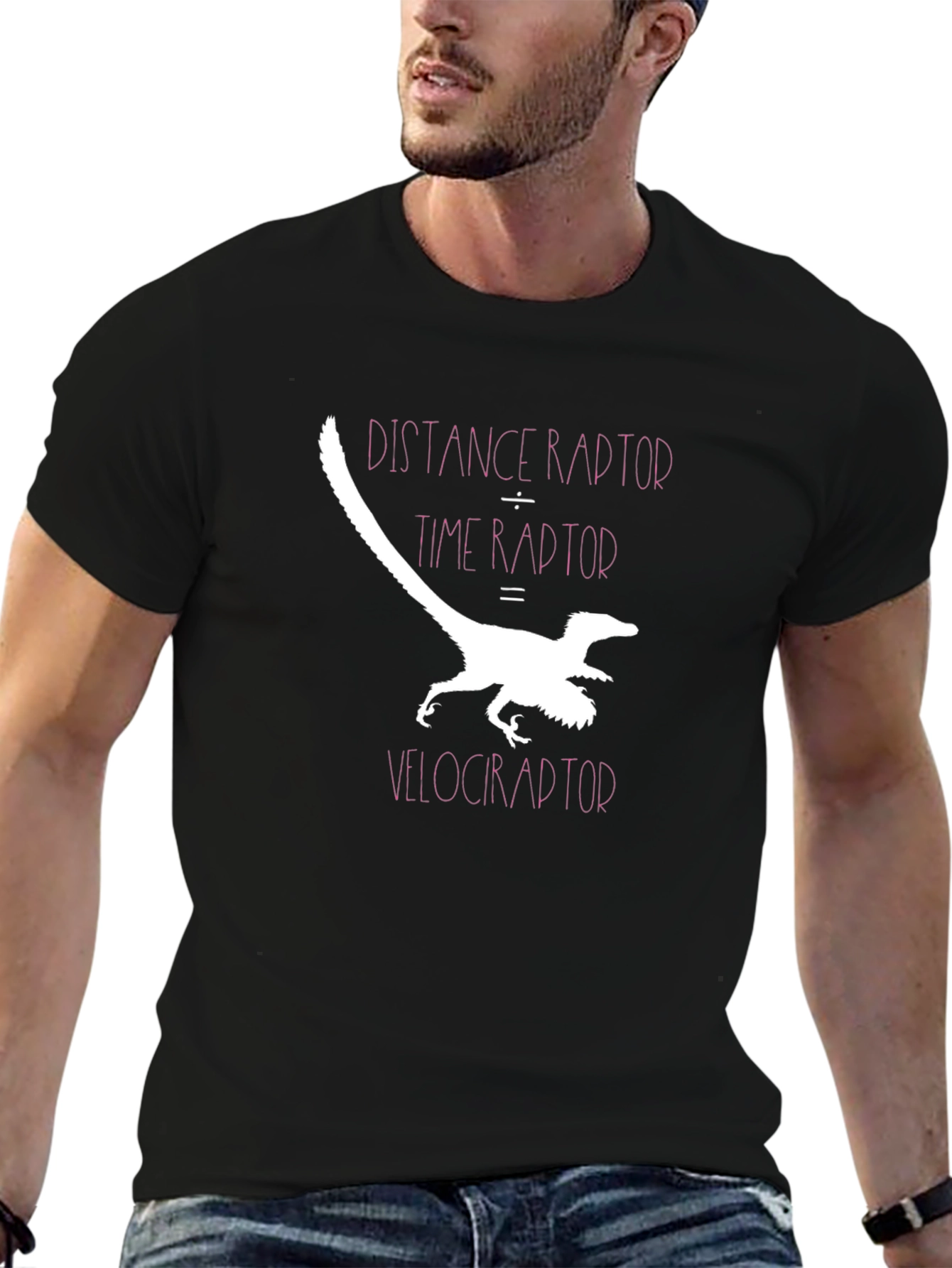 Velociraptor Science Humor Black Graphic Tee