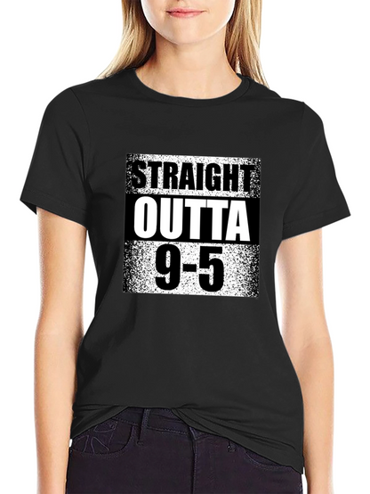 Straight Outta 9-5 Black Graphic Tee