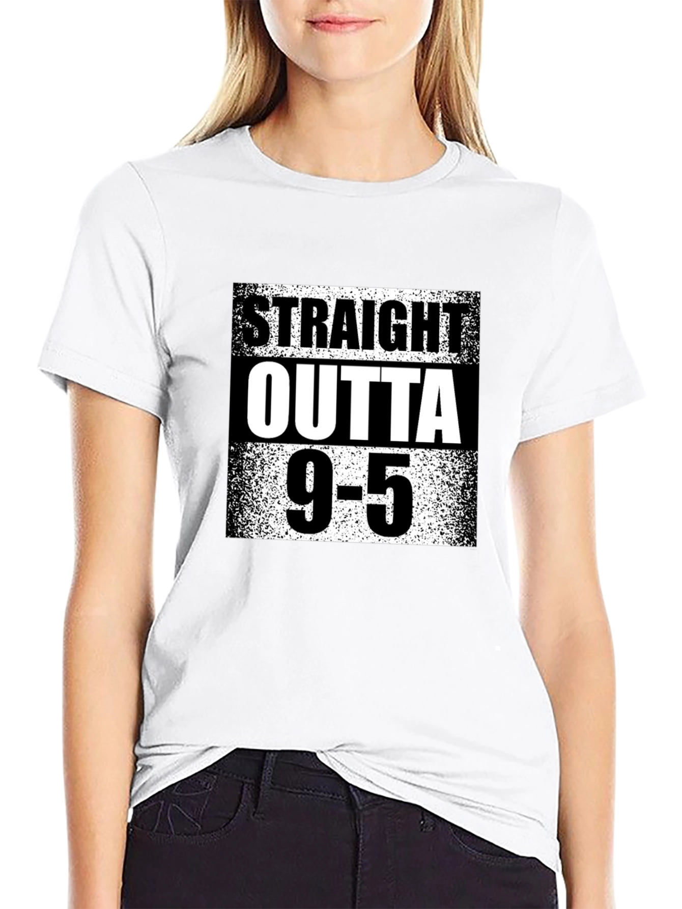 Straight Outta 9-5 Black Graphic Tee