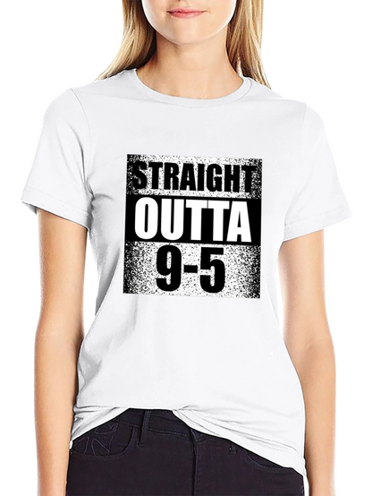 Straight Outta 9-5 Black Graphic Tee