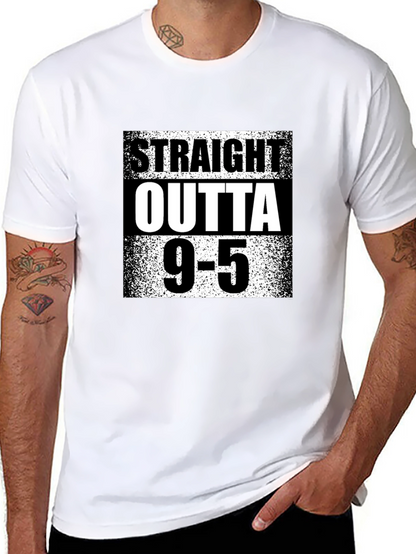 Straight Outta 9-5 Black Graphic Tee